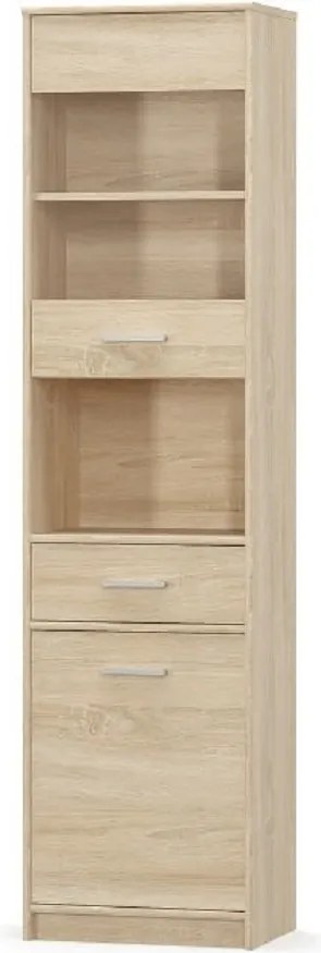 Vitrines szekrény 1D1W1S, sonoma tölgyfa, TEYO