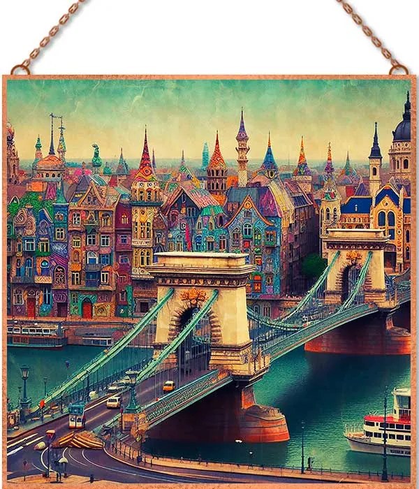 Városkép 2 üvegkép, falikép