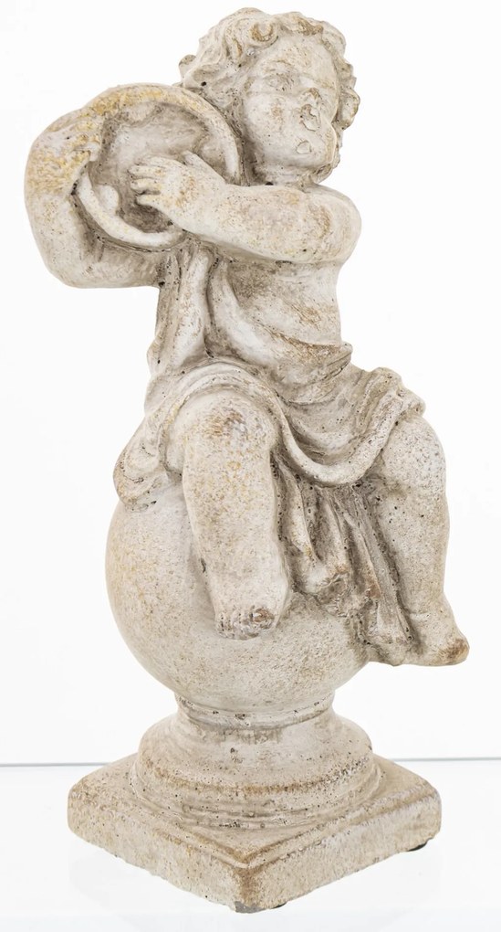 Dekoratív figura angyal Cement Szürke 19x8x8cm