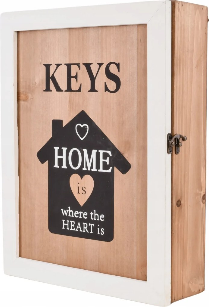 Kulcstartó Doboz Akasztós Home Keys bézs 30x10x40 cm rendszerező