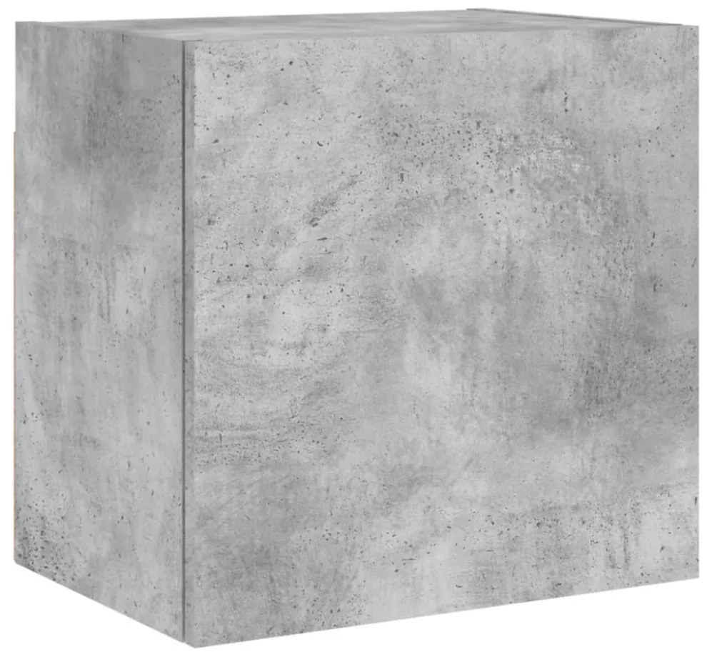 2 db betonszürke szerelt fa fali TV-szekrény 40,5 x 30 x 40 cm
