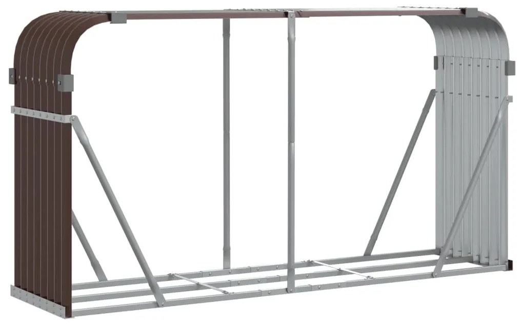 vidaXL barna horganyzott acél rönktartó 180x45x100 cm