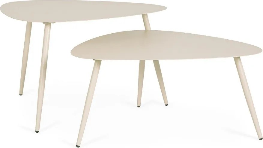 Acél kerti dohányzóasztal szett 2 db-os 73,5x77,5 cm Yvonne – Bizzotto