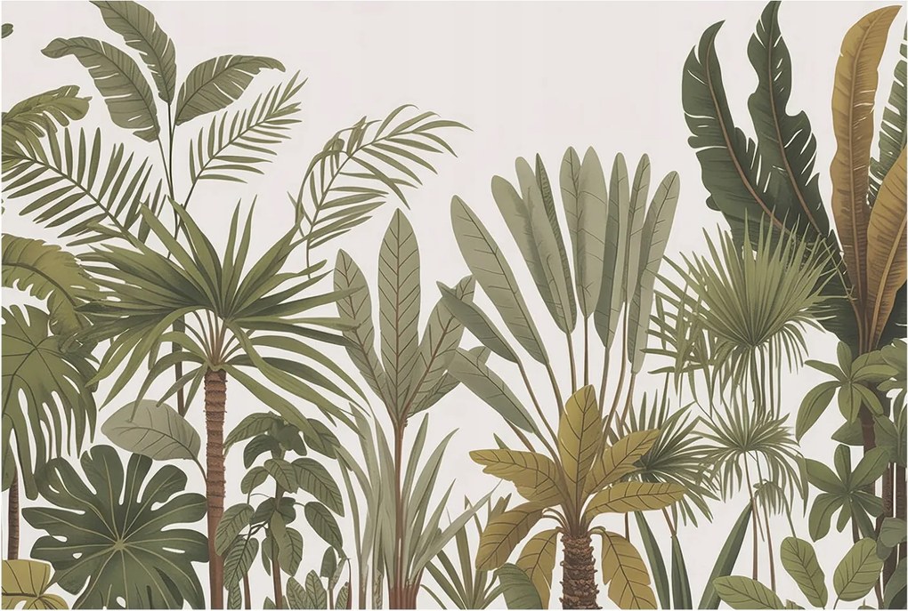 Fotótapéta Flizelin Fal a Hálószobába Egzotikus levelek 104x70 Ragasztó