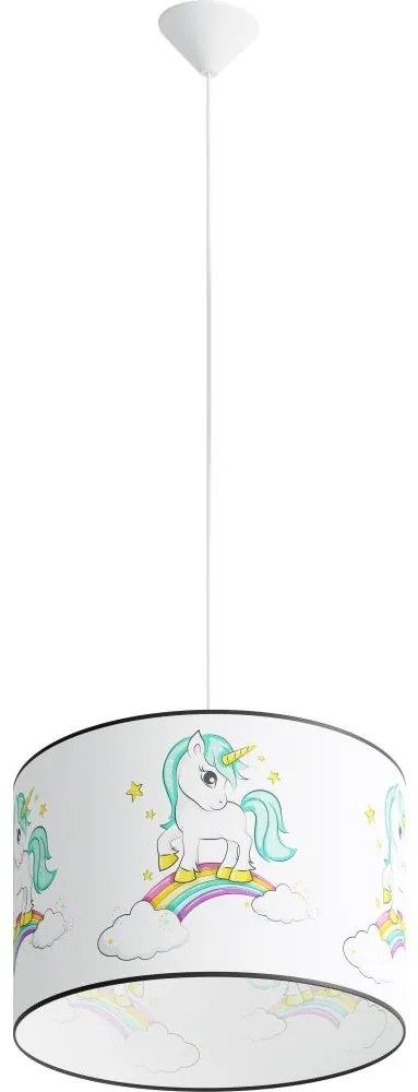 Sollux SL.1413 - Gyerek csillár zsinóron UNICORN 1xE27/15W/230V átm. 40 cm