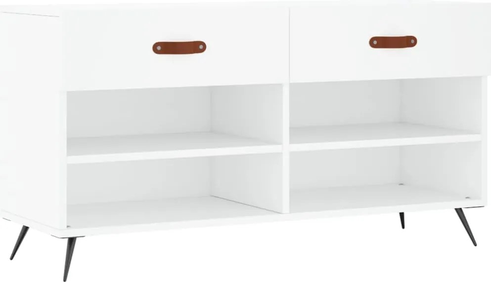 vidaXL fehér szerelt fa cipőpolc 102x35x55 cm