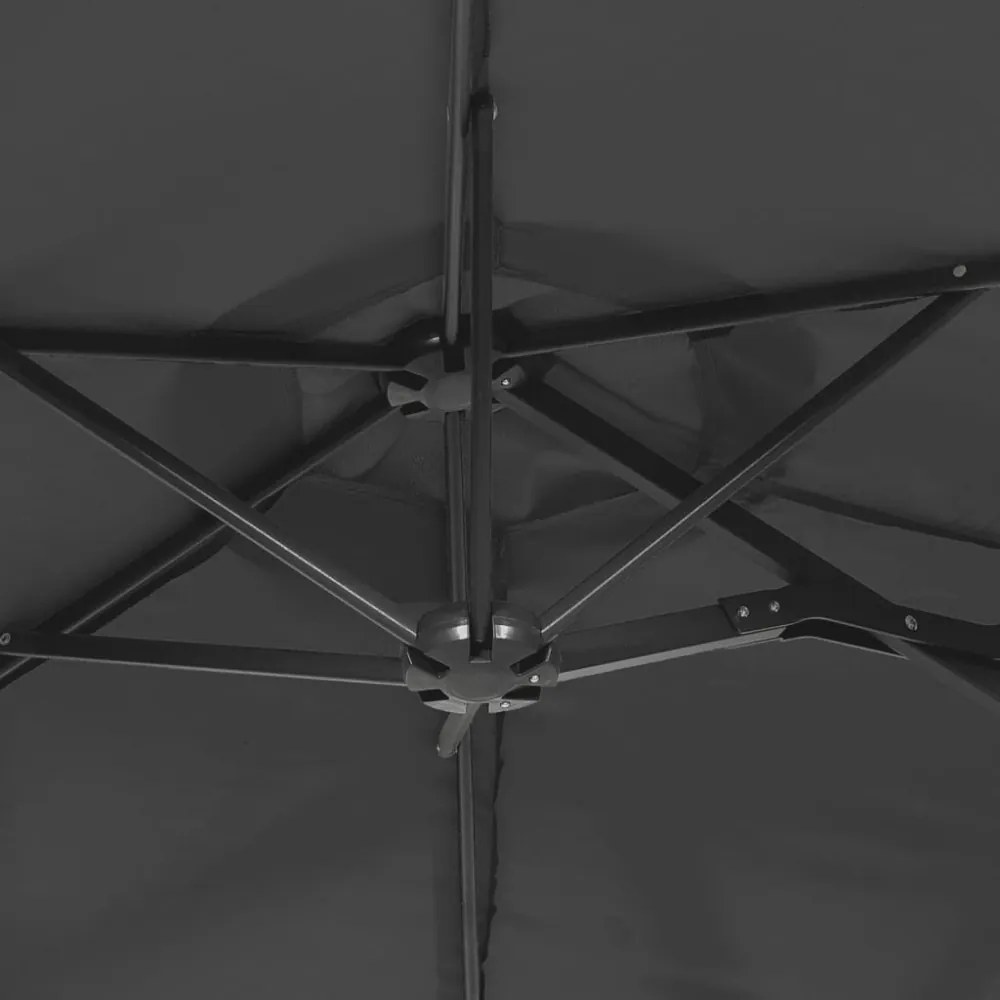 antracitszürke dupla tetős napernyő 316x240 cm