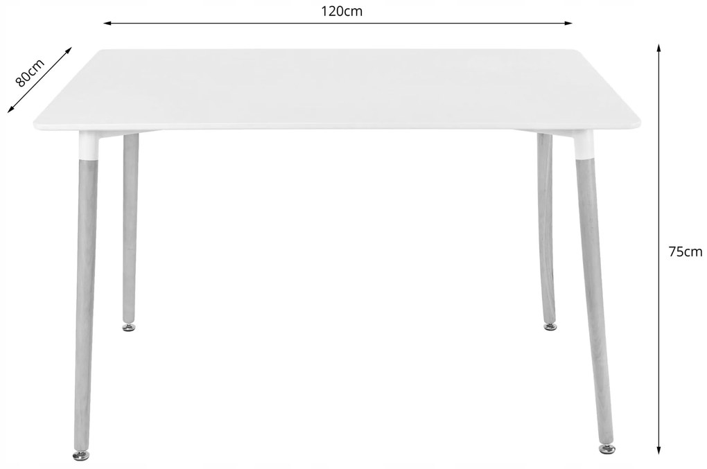Étkezőszett 1 + 4, ADRIA 120x80 fekete asztal + BALI MARK fekete szék