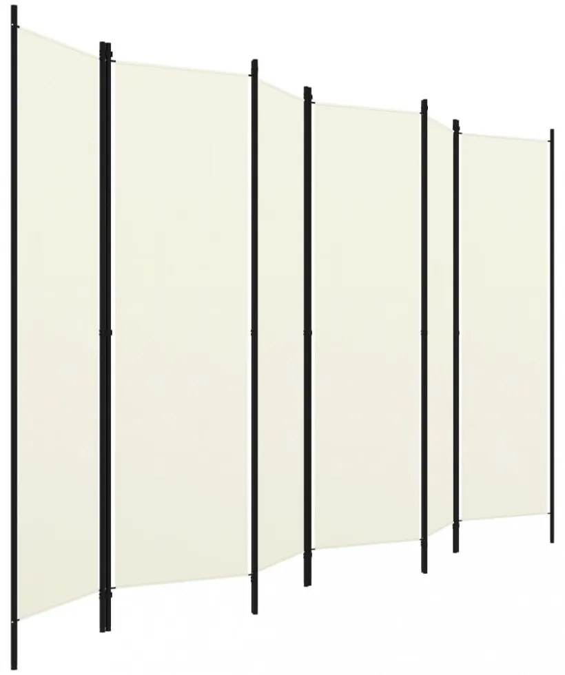 fehér 6 paneles paraván 300 x 180 cm