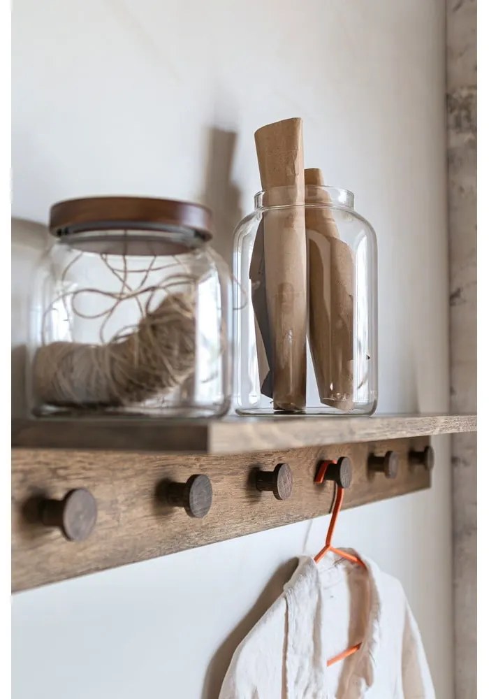 Barna tölgyfa fali fogas polccal 90 cm Showcase – Mette Ditmer Denmark