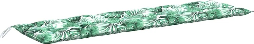 vidaXL levélmintás oxford szövet kerti padpárna 180 x 50 x 7 cm