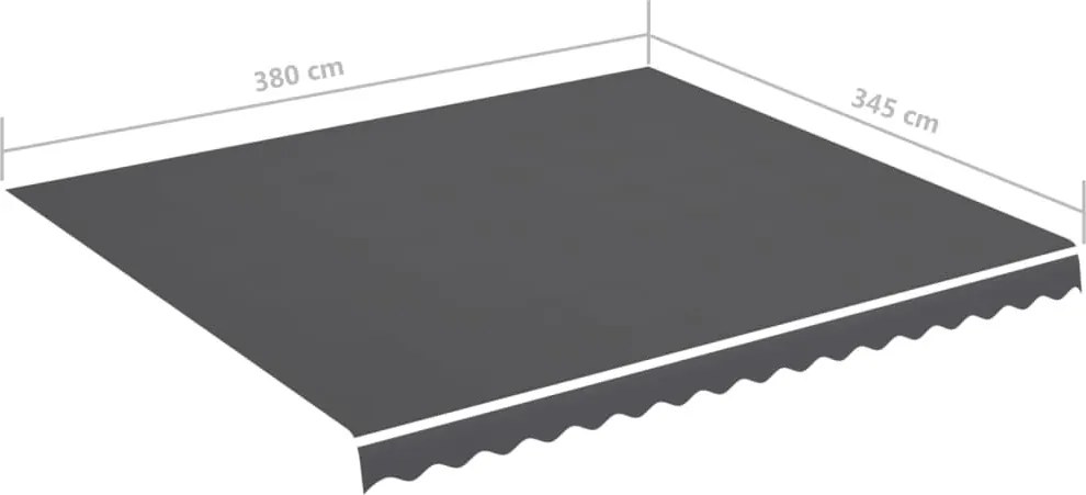 Antracitszürke csere napellenző ponyva 4 x 3,5 m