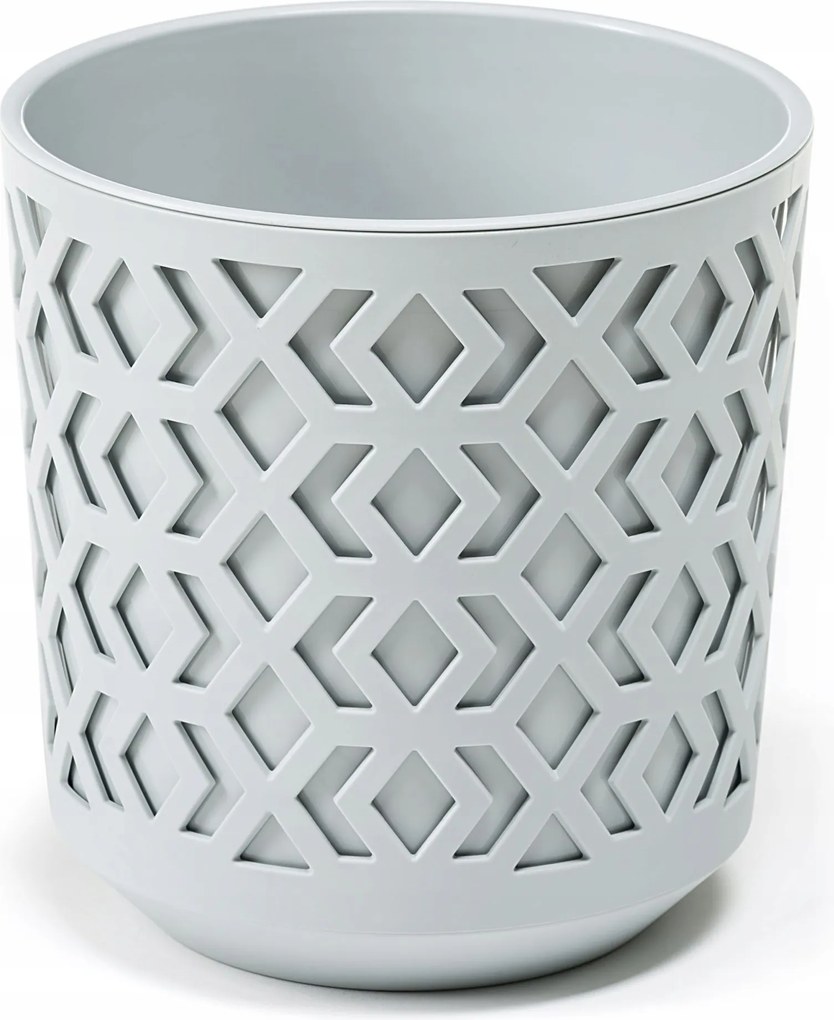 Virágtartó fedő geometrikus mintával ⌀ 25 cm Szürke betét szürke
