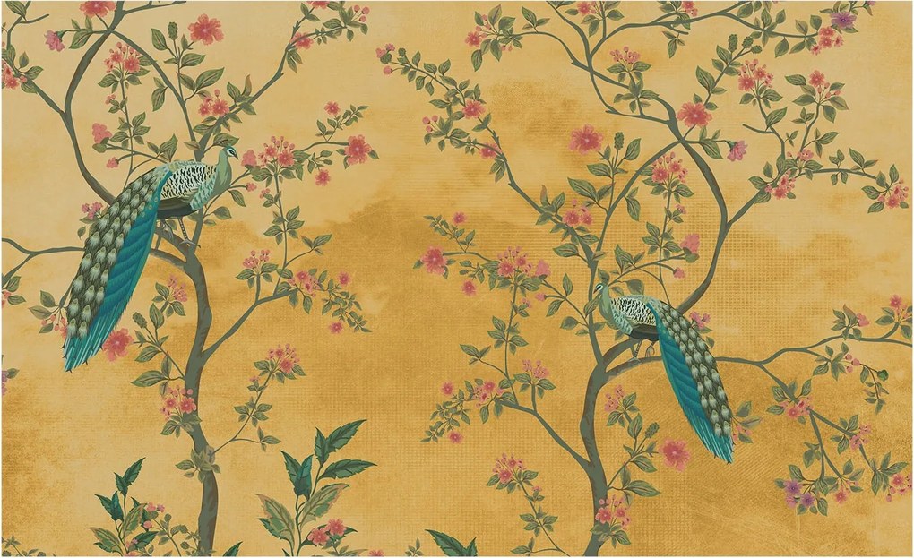 Fotótapéta Flizelina Nappali és Hálószoba Páva fák 416x254 Ragasztó