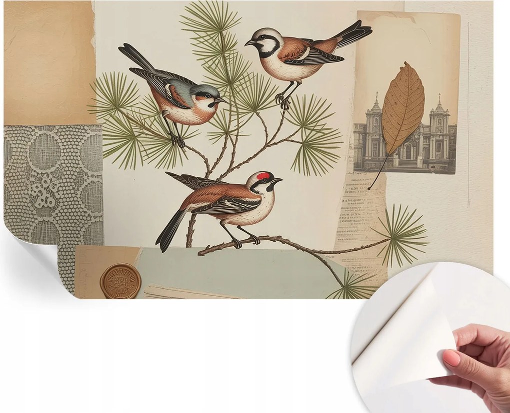 Dekoratív öntapadós fotótapéta Hálószobába Madarak collage 416x254 cm