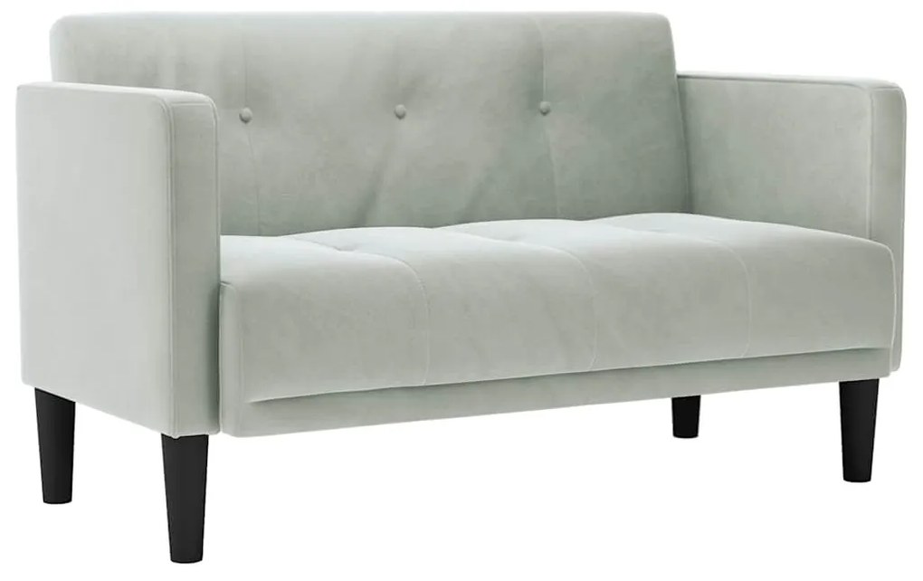 világosszürke bársony loveseat kanapé 111 cm