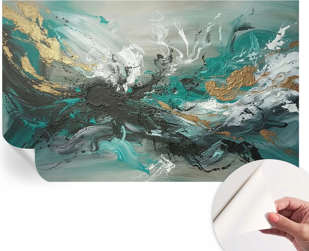 Öntapadós tapéta Fali furnér 3D hatás Művészi örvény 416x254 cm