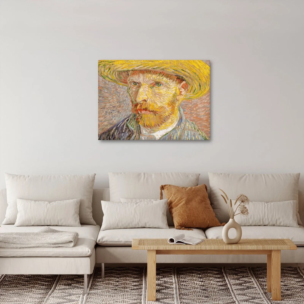 Kép - Vincent van Gogh, Self-Portrait with a Straw Hat (The Potato Peeler), reprodukciók (70x50 cm)