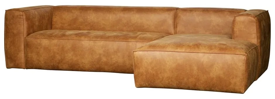 Bean barna jobb oldali sarokkanapé újrahasznosított bőrből - WOOOD