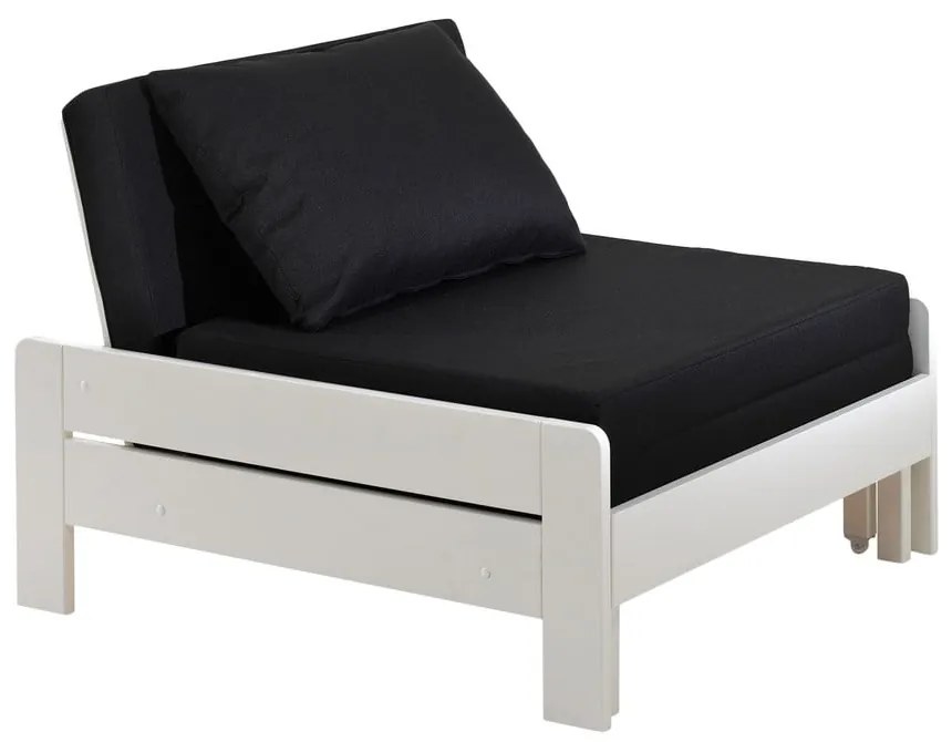 Fehér magasított borovi fenyő gyerekágy tárolóhellyel 90x200 cm PINO – Vipack