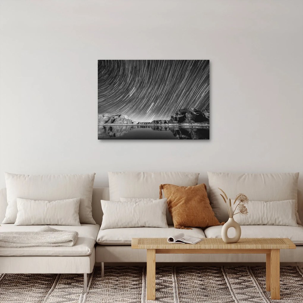 Fekete-fehér kép egy csillagos ég (70x50 cm)