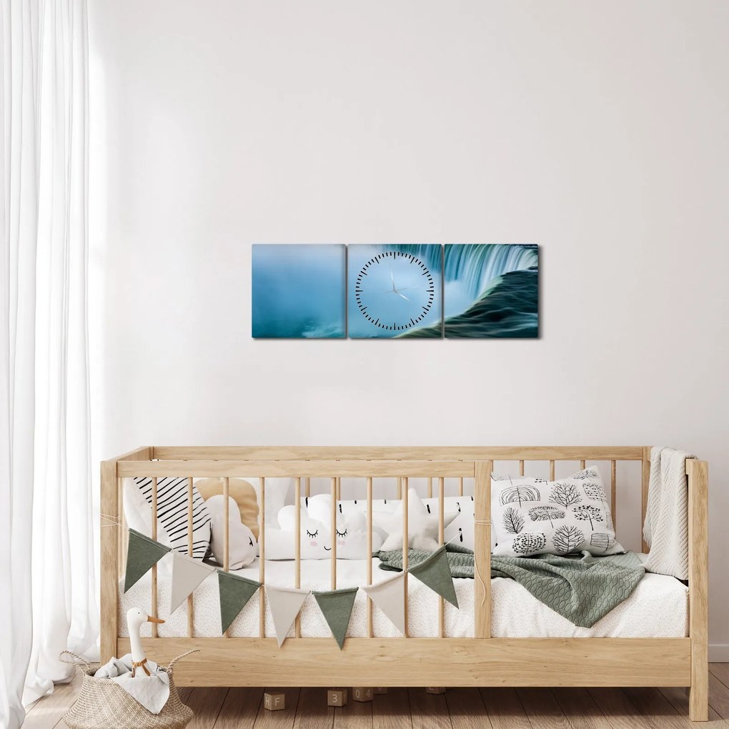 Vízesések képe (órával) (90x30 cm)