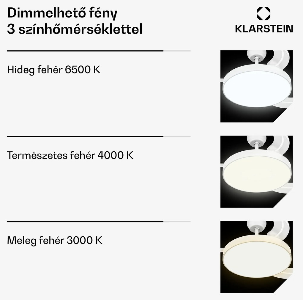 AirFold, Okos mennyezeti ventilátor, Behúzható szárnyak, Dimmelhető LED világítás, Okos