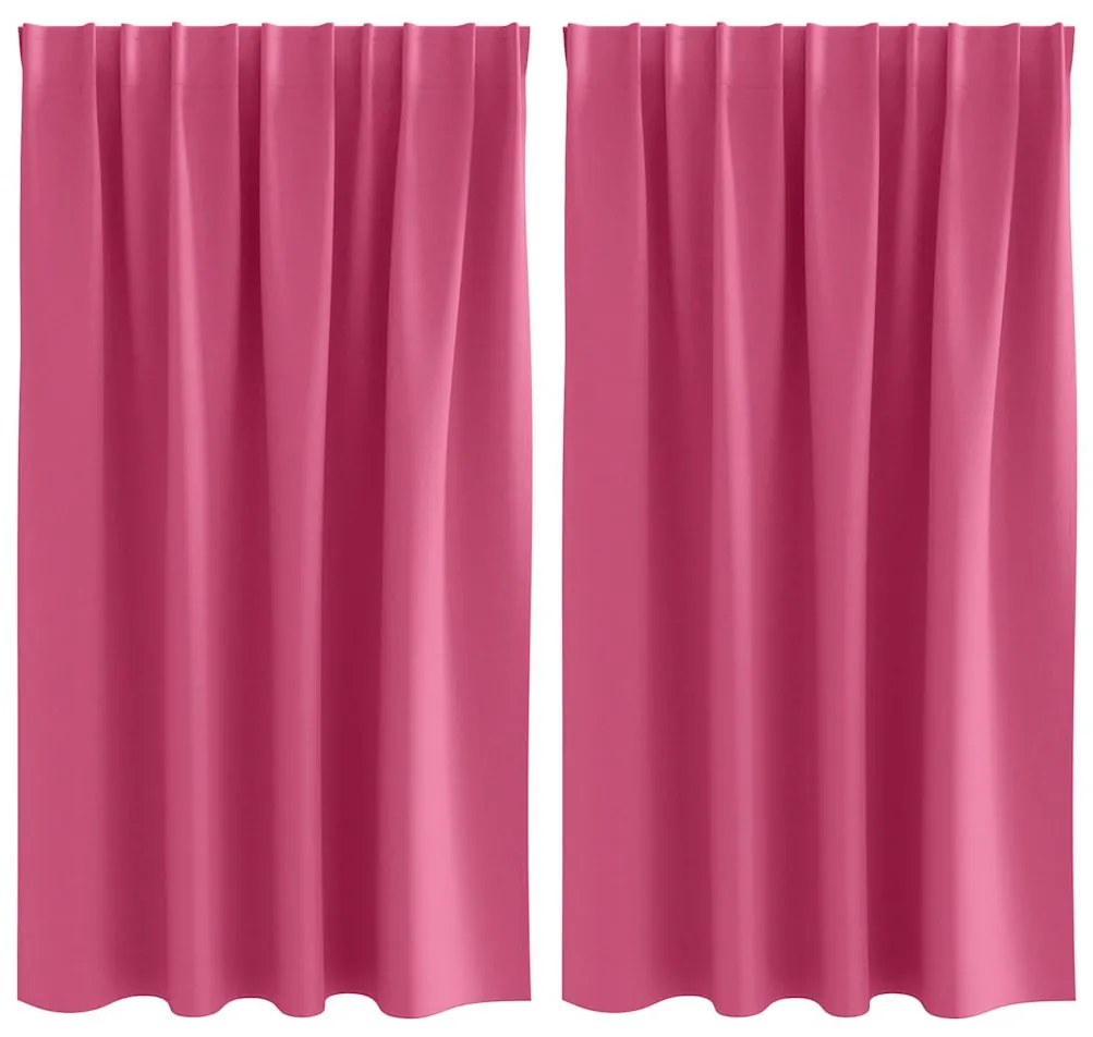 Függönyök 2 pcs Fényes rózsaszín 140x140cm Poliészter