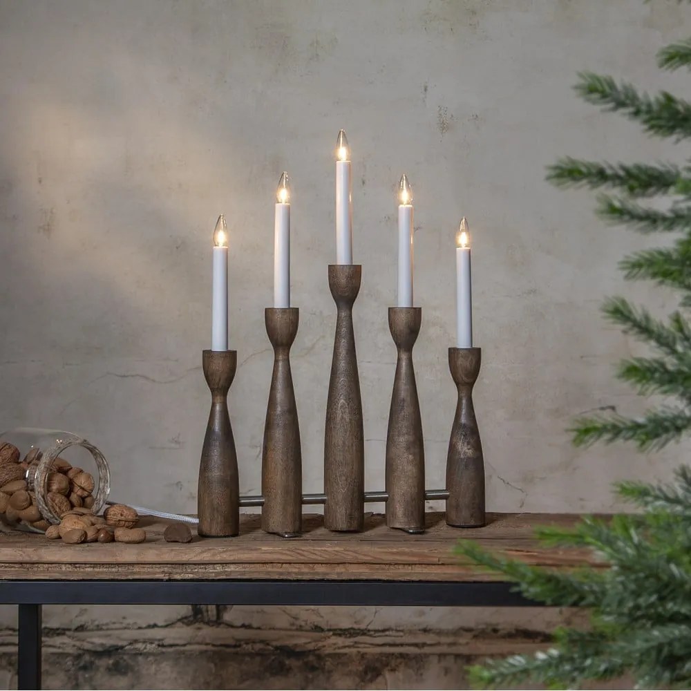 Sötét natúr színű konnektorhoz csatlakoztatható karácsonyi fénydekoráció Midja 2.0 – Star Trading