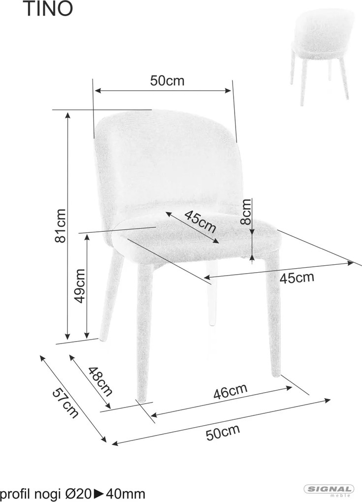 Étkezőszék TINO WIND, szürke
