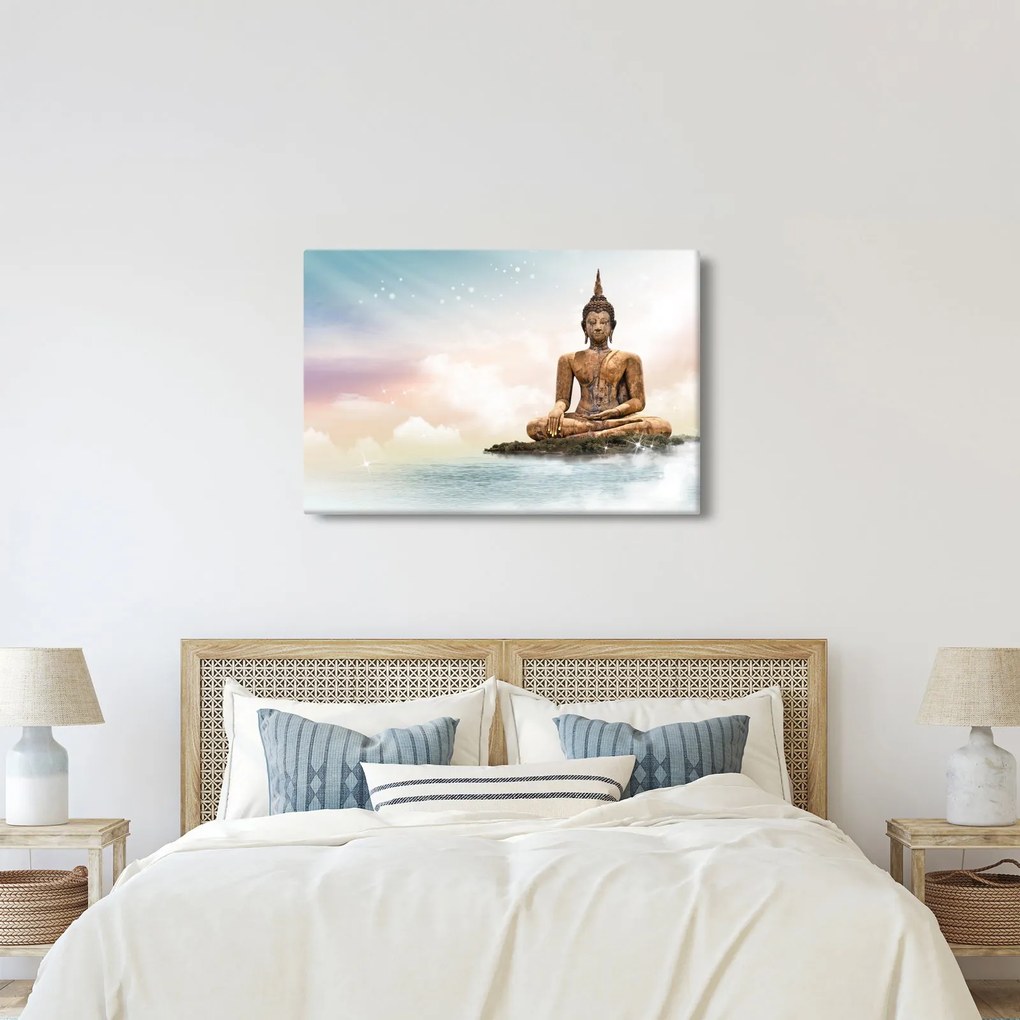 Kép - Buddha vigyáz a földre (90x60 cm)