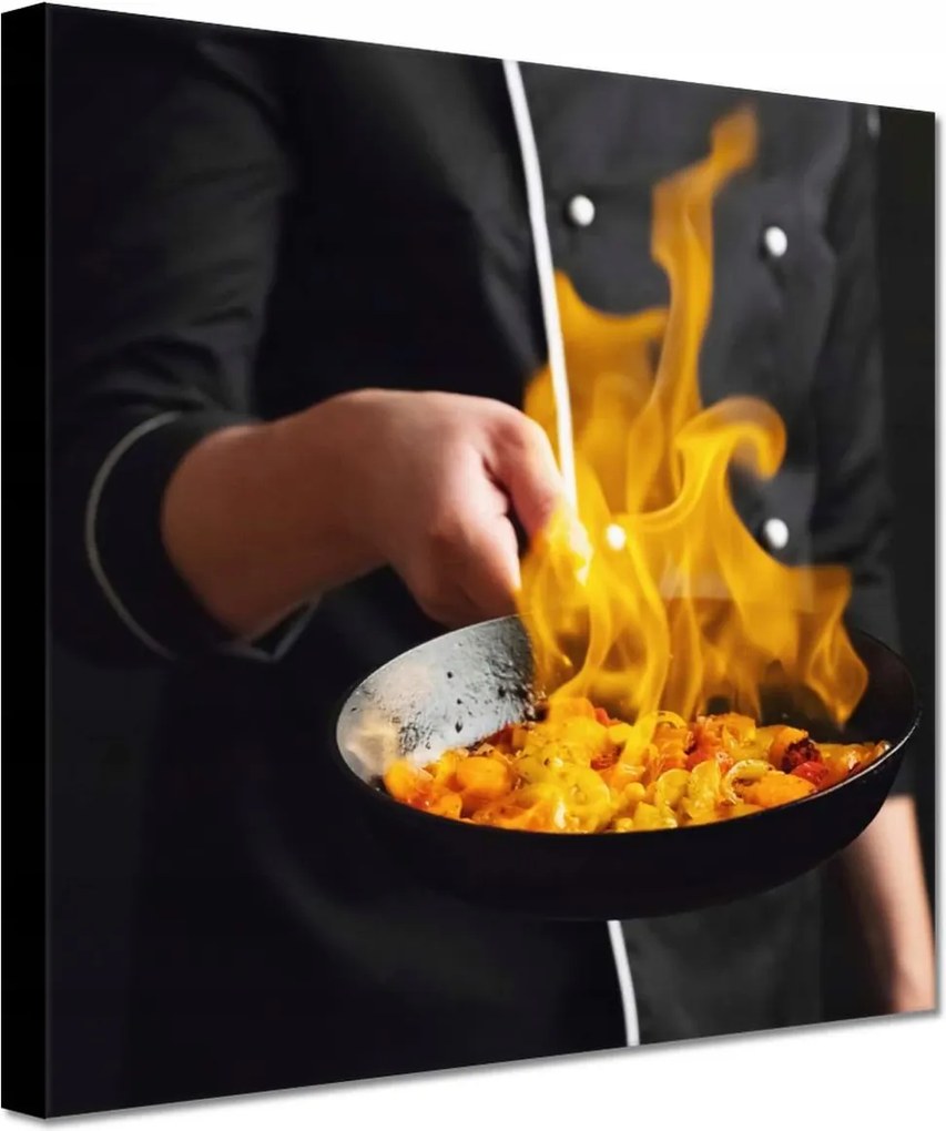 Vászonkép 20x20 Szakács szakács tűz