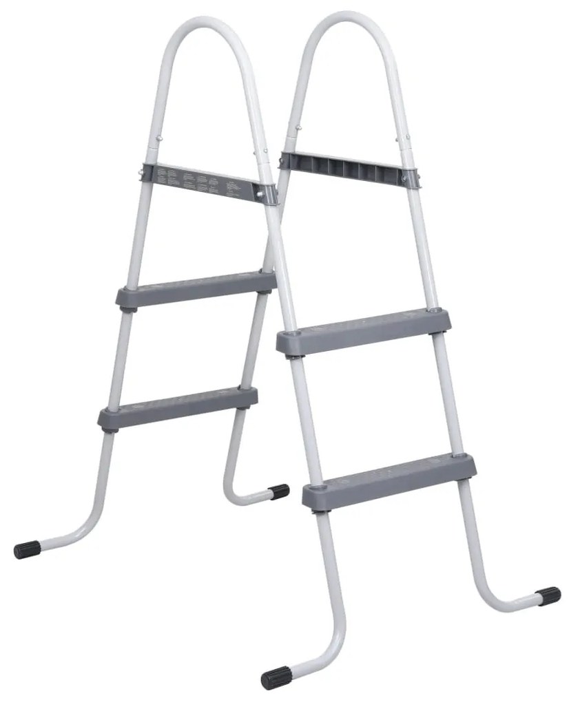 Szürke acél medencelétra 84 cm