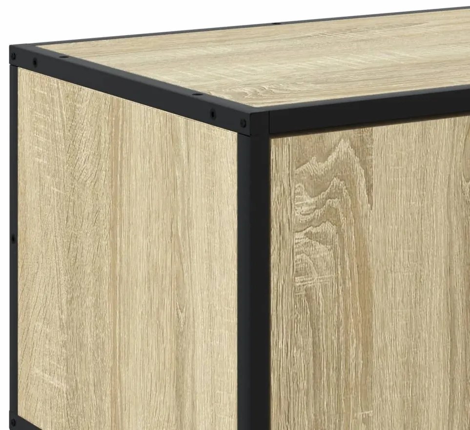sonoma tölgy színű szerelt fa és fém TV-szekrény 100x35x41 cm