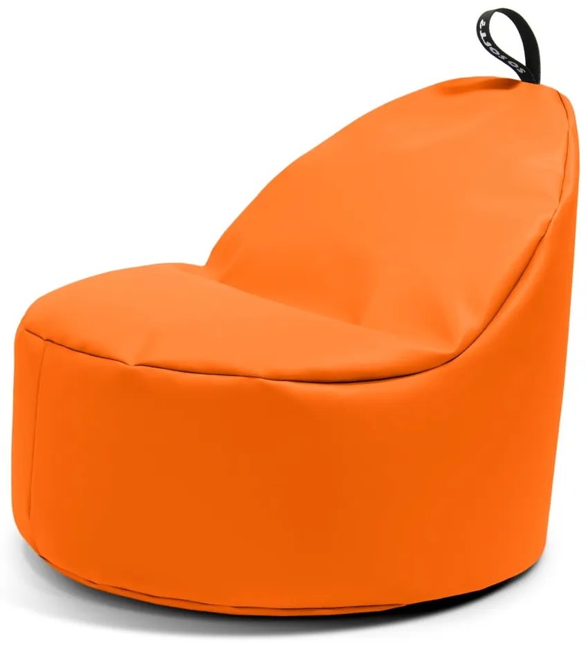 Narancssárga bőrutánzat babzsákfotel Round L – So Soft?