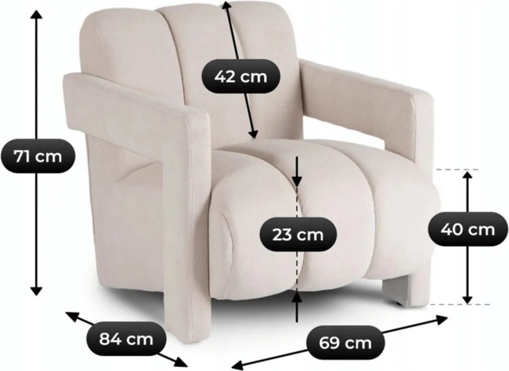 Fotel krém színben. BENDER