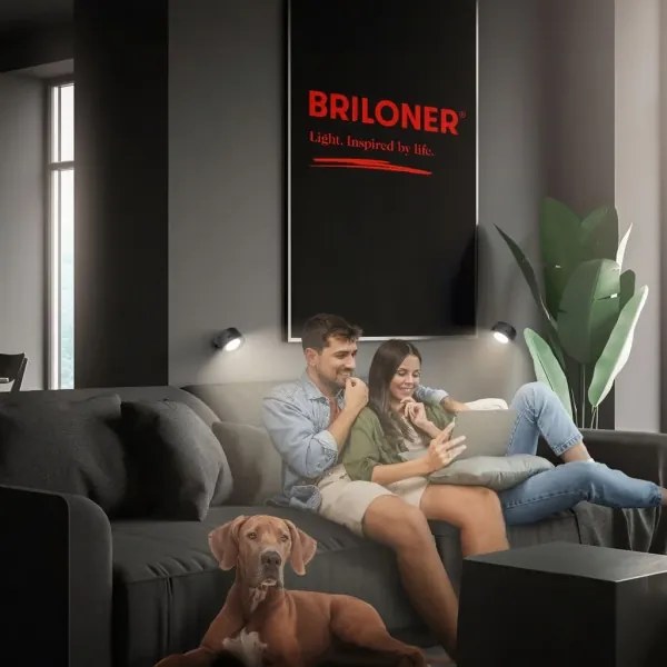 Briloner 3896015 - TARI tölthető, dimmelhető LED fali lámpa LED/1,6W/5V 1500 mAh fekete