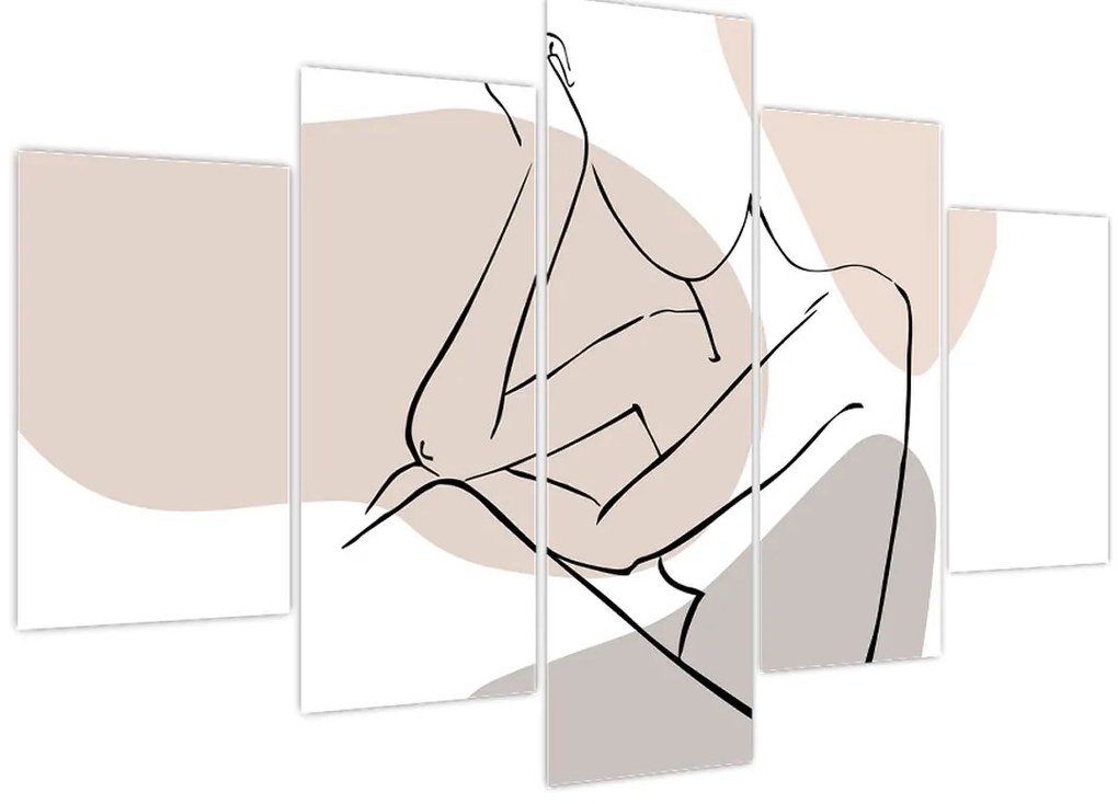 Kép - Női test vonal művészet N⁰1 (150x105 cm)