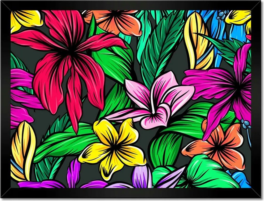 Poszter keretben 40x30 Trópusi hibiszkusz levél