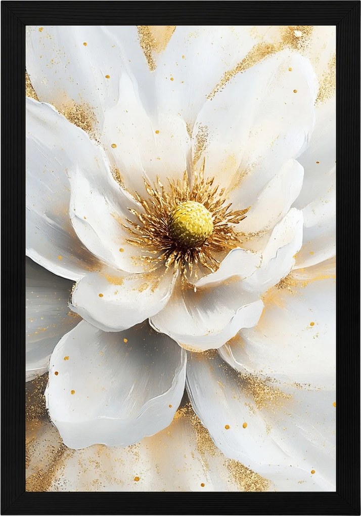 Poszter Keret Fa Természet Fehér Virág Magnólia Glamour 40x60