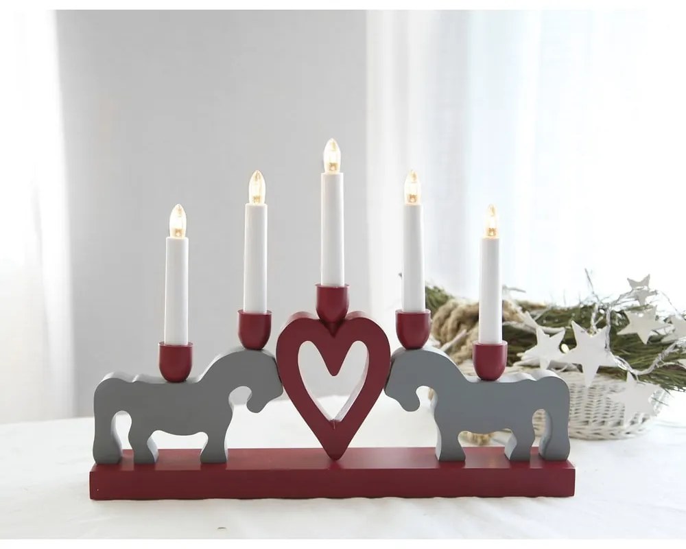 Piros karácsonyi fénydekoráció Leksand – Star Trading