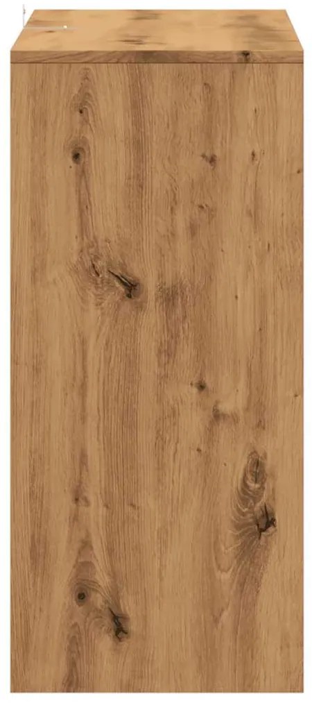 kézműves tölgy színű szerelt fa dohányzóasztal 100x35x76,5 cm