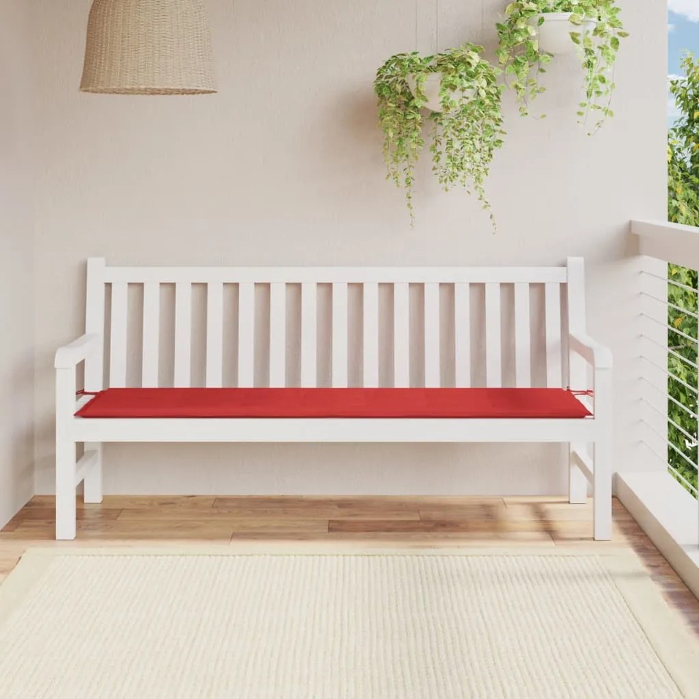 piros oxford szövet kerti padpárna 180 x 50 x 3 cm