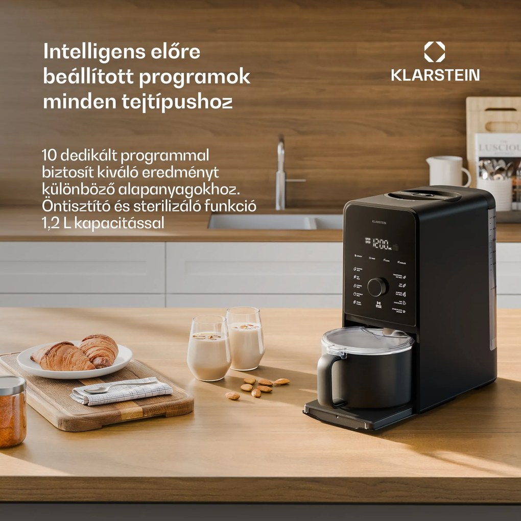 Klarstein Marcia Touch diótej készítő 1,2 liter 6 rozsdamentes acél kés 1200 W 10 + 2 program