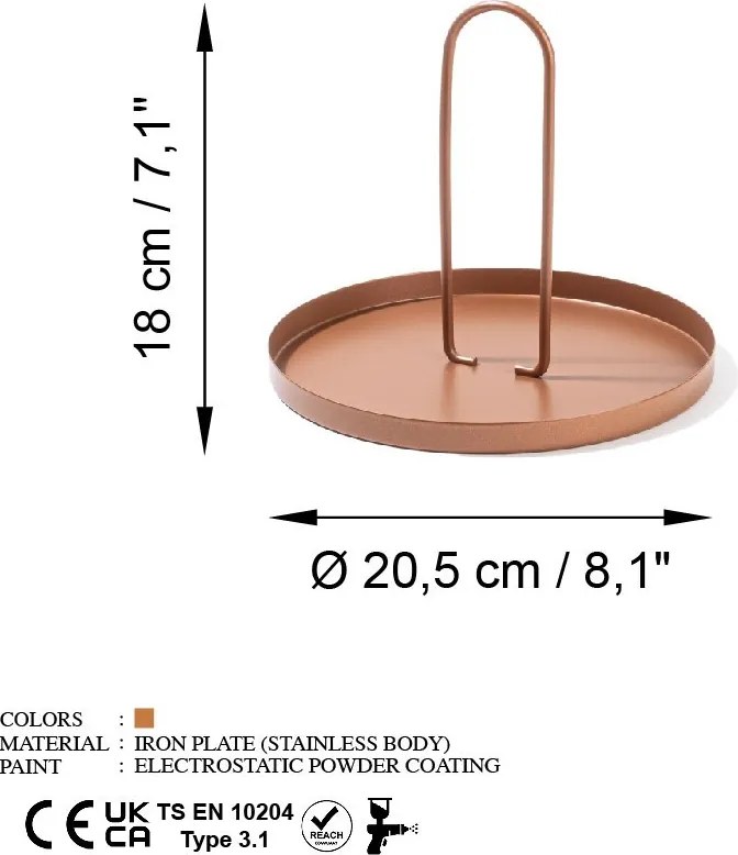 Dísztárgy, réz, Ø20,5 cm – TR247HFM1110