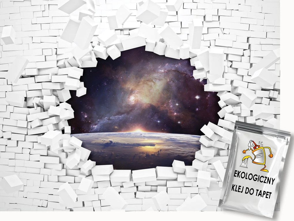 Fotótapéta Flizelina Tégla fal és kozmosz 400x280 ragasztó