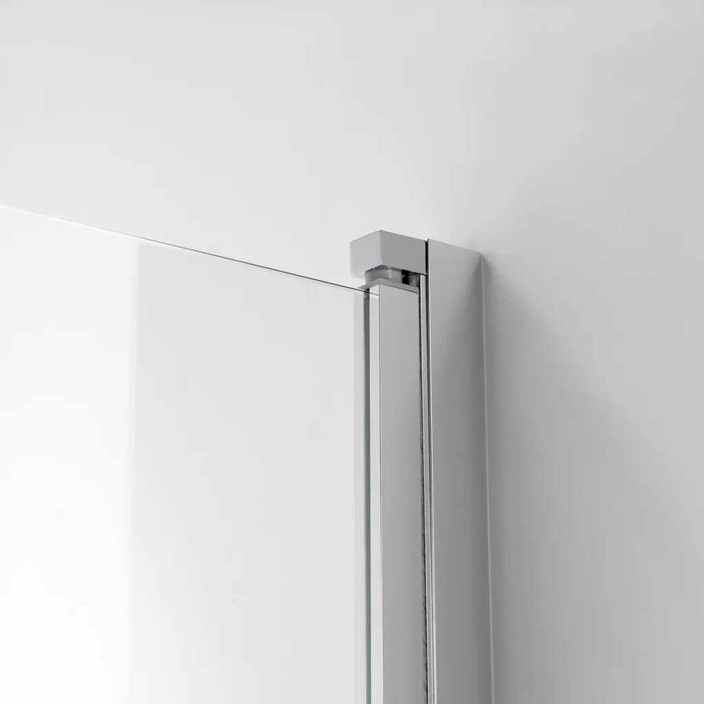 Stuxi Ravenna 120x140 összecsukható 3 szárnyú kádparaván 6 mm vastag vízlepergető biztonsági üveggel, krómozott elemekkel