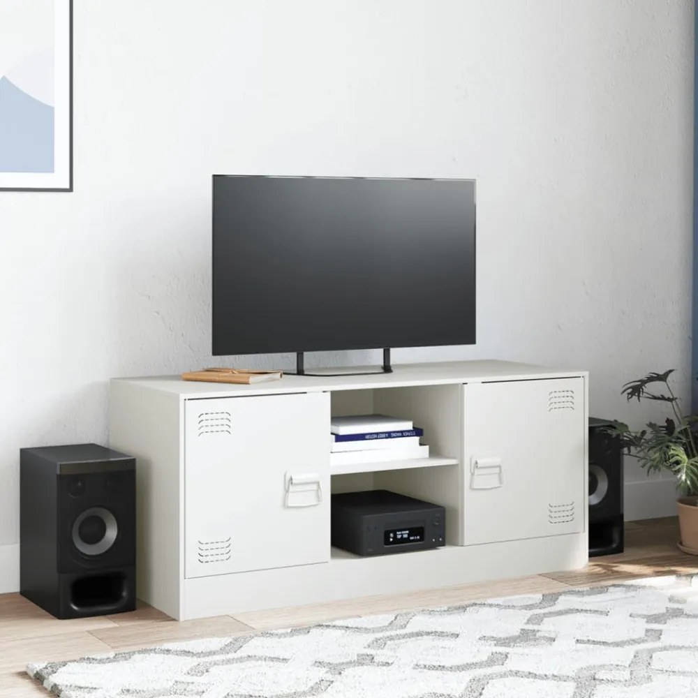 fehér acél TV-szekrény 99 x 39 x 44 cm