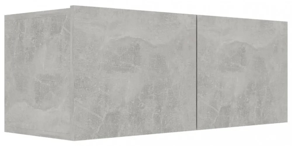 betonszürke szerelt fa TV-szekrény 80 x 30 x 30 cm