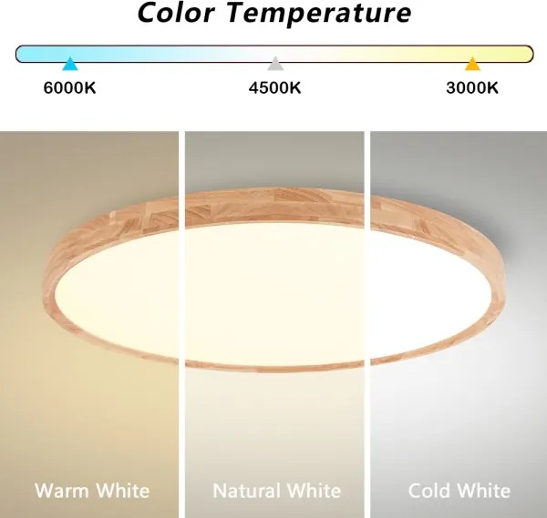 Brilagi - Dimmelhető LED lámpatest WOODROUND LED/70W/230V 3000-6000K Ø 80 cm + távirányító